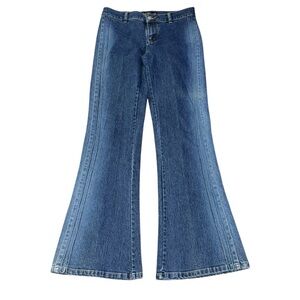 VTG Rampage R Wear Juniors 9 Blue Flare Wide Leg Jeans Medium Rise Faded Denim